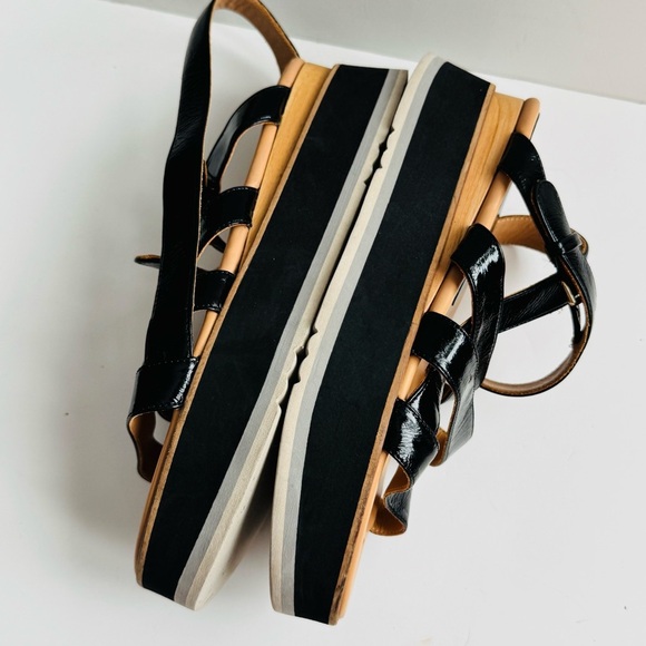 Paloma Barcelo Jurva Black and Tan Platform Sandals 38 (size 7.5-8 US) - Picture 7 of 12